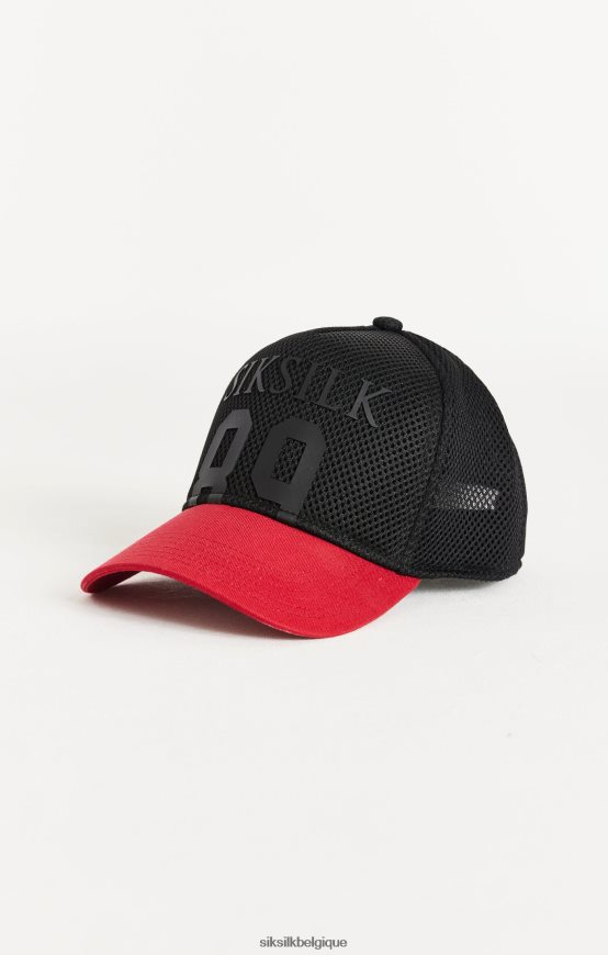 casquette 89 full mesh - noir et rouge accessoire unisexe SikSilk AS2ZD242