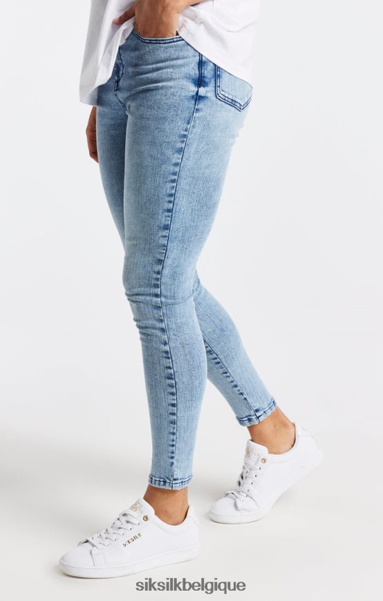 jean skinny essentiel à délavage clair vêtements femmes SikSilk AS2ZD193