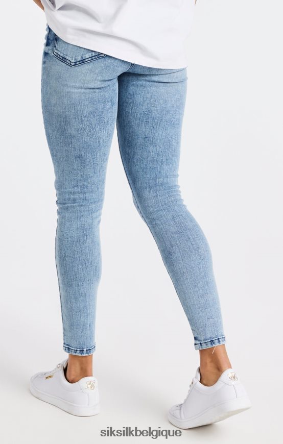 jean skinny essentiel à délavage clair vêtements femmes SikSilk AS2ZD193
