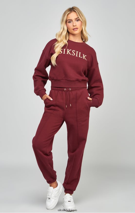 jogging oversize bordeaux vêtements femmes SikSilk AS2ZD178