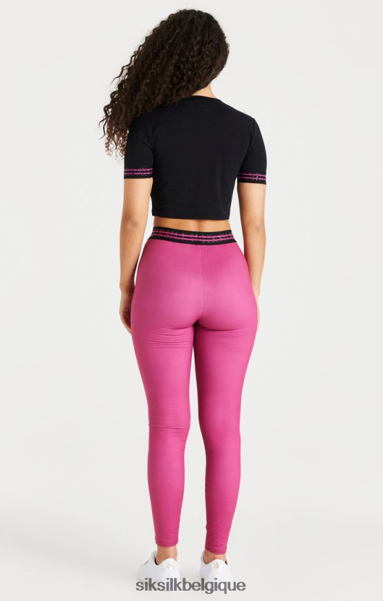 legging à bande rose vêtements femmes SikSilk AS2ZD171
