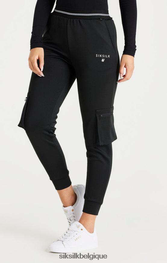pantalon de survêtement cargo noir vêtements femmes SikSilk AS2ZD184