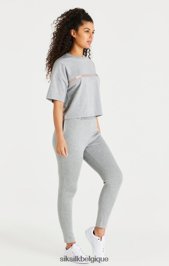 pantalon de survêtement gris chiné vêtements femmes SikSilk AS2ZD186