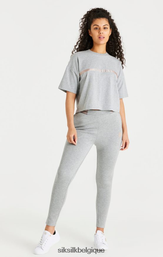 pantalon de survêtement gris chiné vêtements femmes SikSilk AS2ZD186