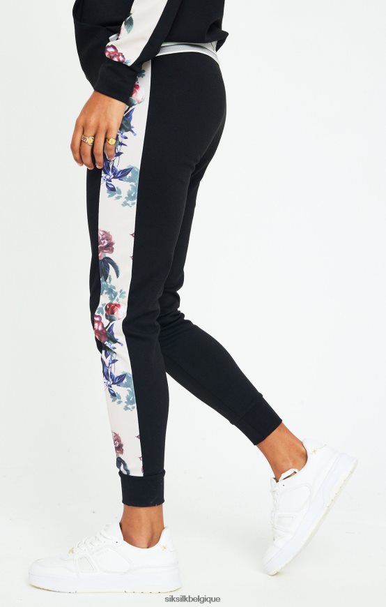 pantalon à fleurs botaniques - noir vêtements femmes SikSilk AS2ZD183