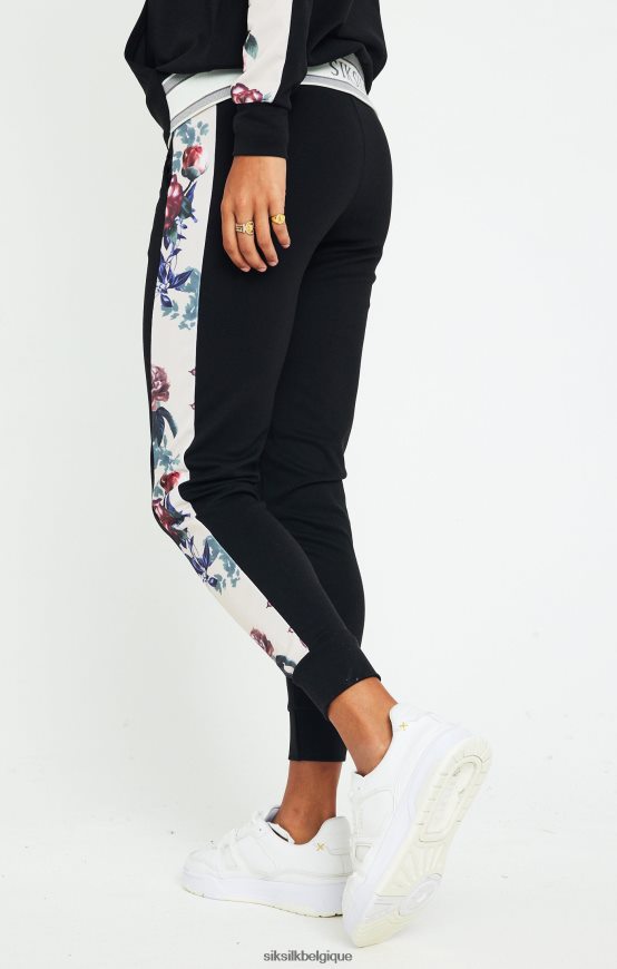 pantalon à fleurs botaniques - noir vêtements femmes SikSilk AS2ZD183