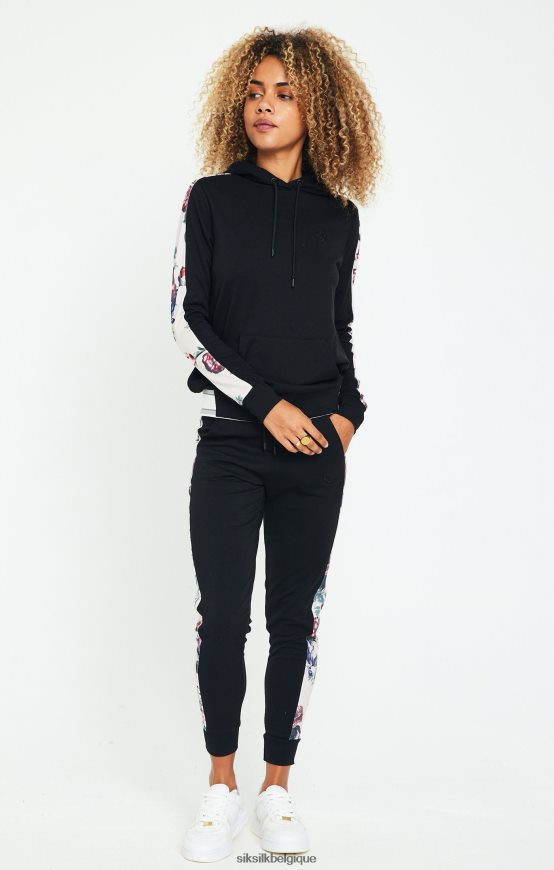 pantalon à fleurs botaniques - noir vêtements femmes SikSilk AS2ZD183