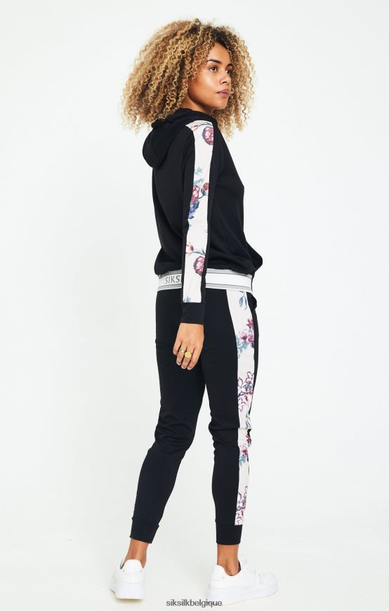 pantalon à fleurs botaniques - noir vêtements femmes SikSilk AS2ZD183
