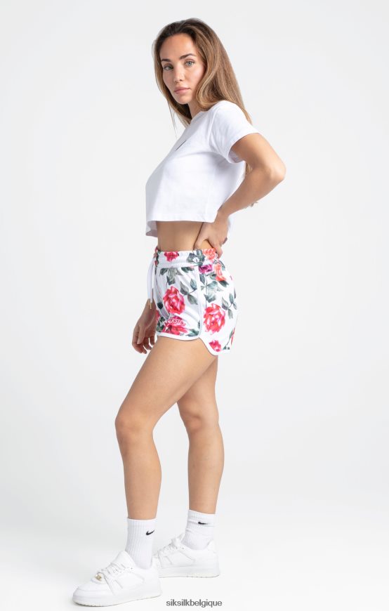 short écru à fleurs vêtements femmes SikSilk AS2ZD204