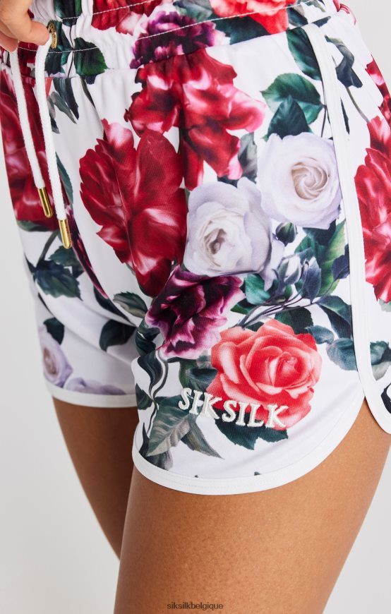 short écru à fleurs vêtements femmes SikSilk AS2ZD204