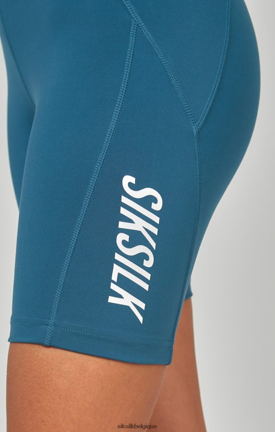 short cycliste essentiel de sport bleu sarcelle vêtements femmes SikSilk AS2ZD199