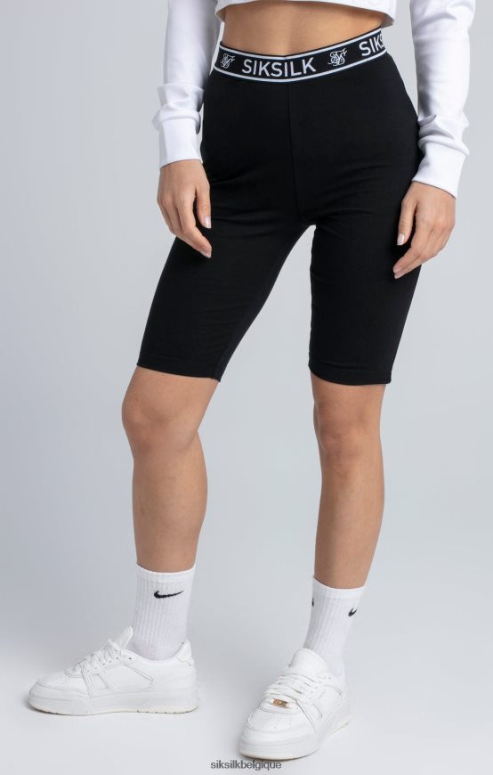 short cycliste noir à bande essentielle vêtements femmes SikSilk AS2ZD196