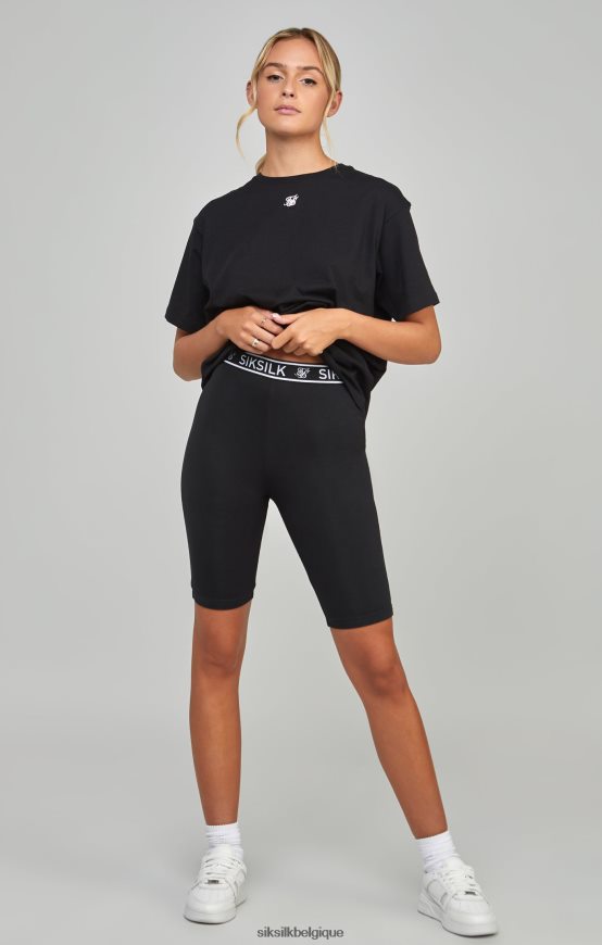 short cycliste noir à bande essentielle vêtements femmes SikSilk AS2ZD196