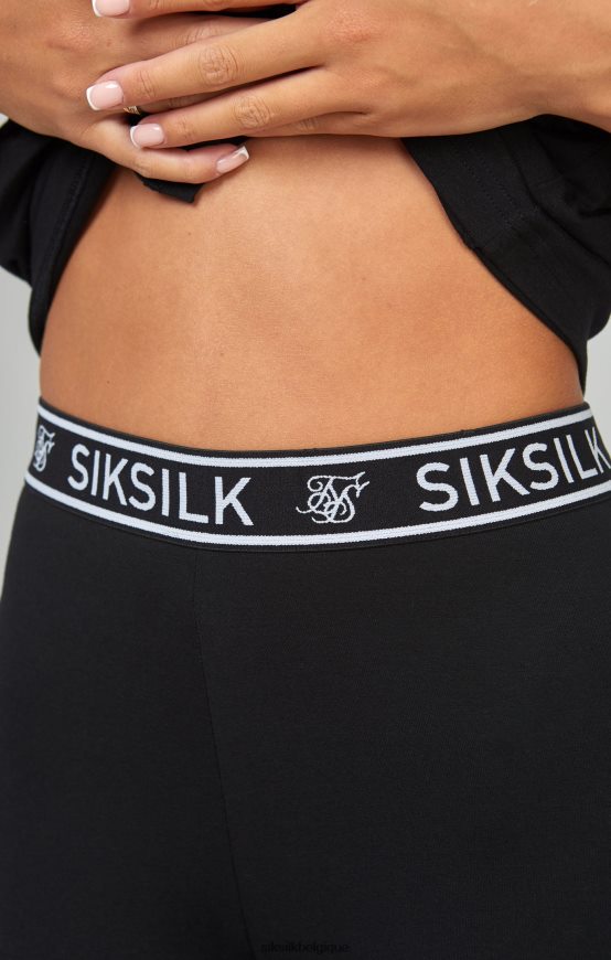 short cycliste noir à bande essentielle vêtements femmes SikSilk AS2ZD196