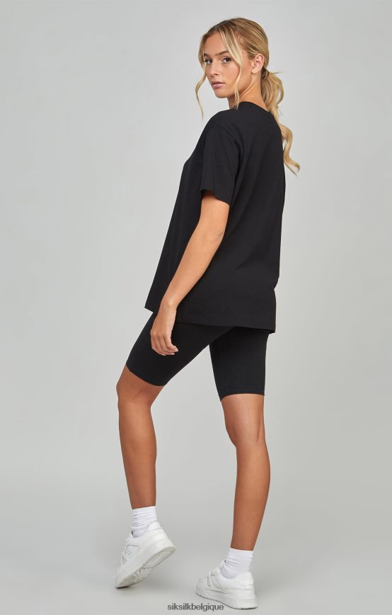 short cycliste noir à bande essentielle vêtements femmes SikSilk AS2ZD196