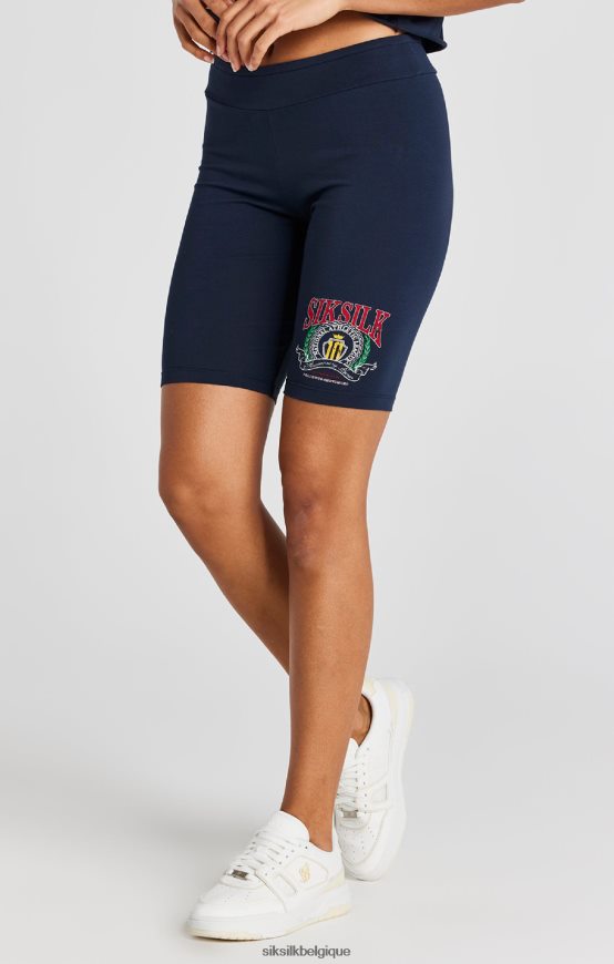 short cycliste universitaire bleu marine vêtements femmes SikSilk AS2ZD194