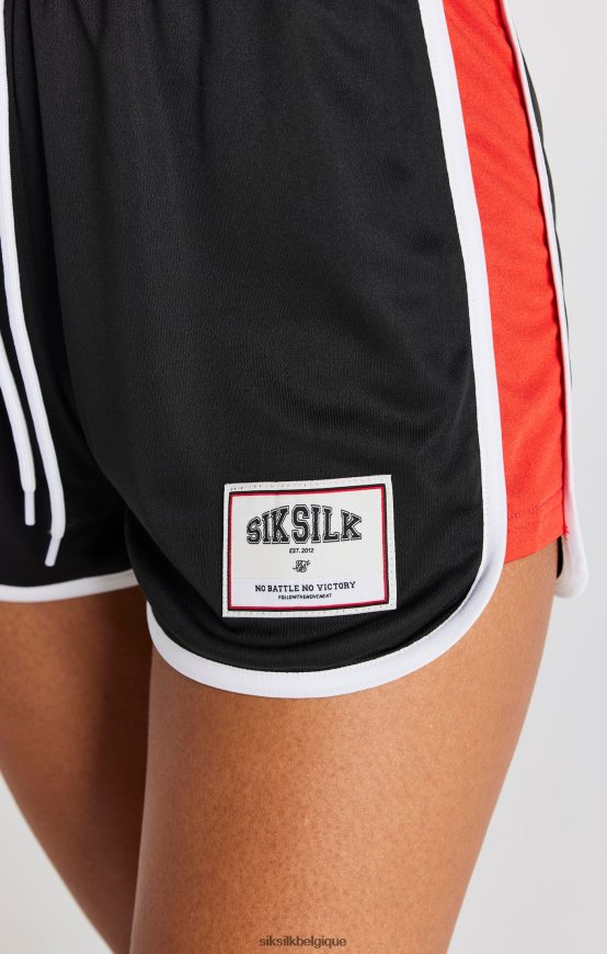 short de course noir à empiècements vêtements femmes SikSilk AS2ZD195