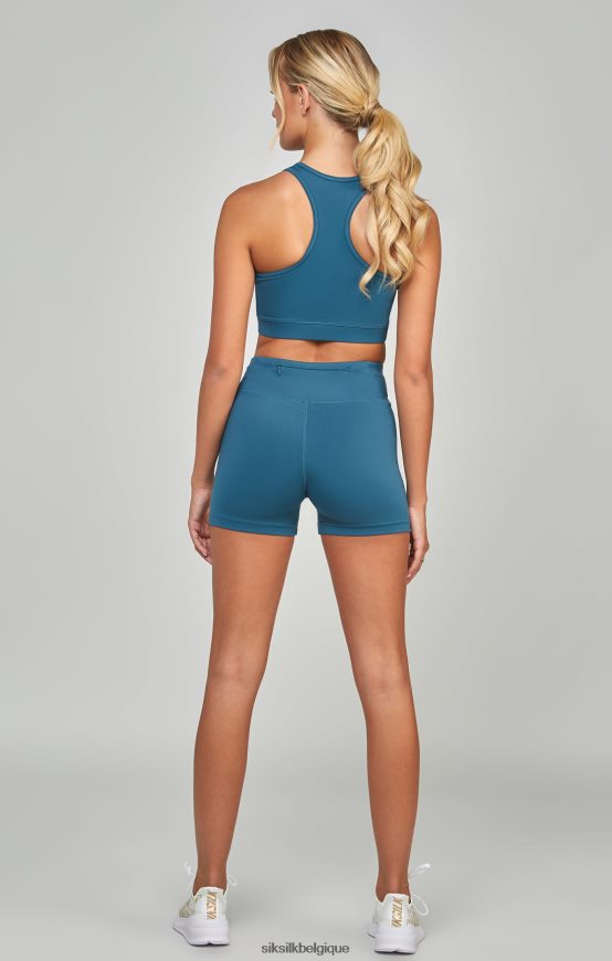 short de sport essentiel bleu sarcelle vêtements femmes SikSilk AS2ZD201
