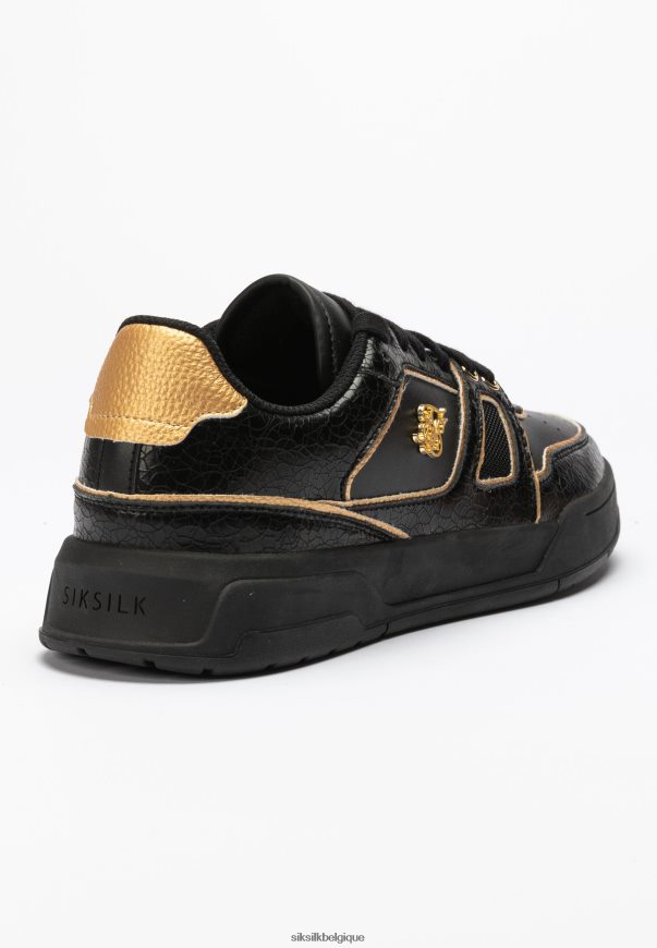 baskets basses à finitions noires et dorées chaussure femmes SikSilk AS2ZD262