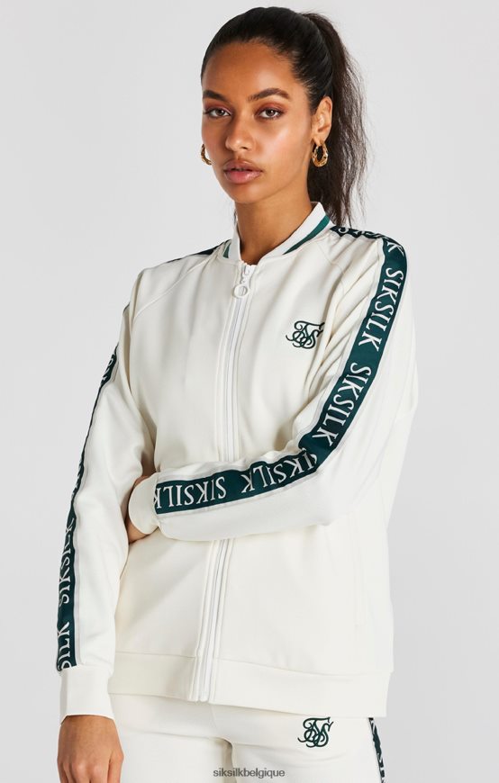 bomber à bande écru vêtements femmes SikSilk AS2ZD89