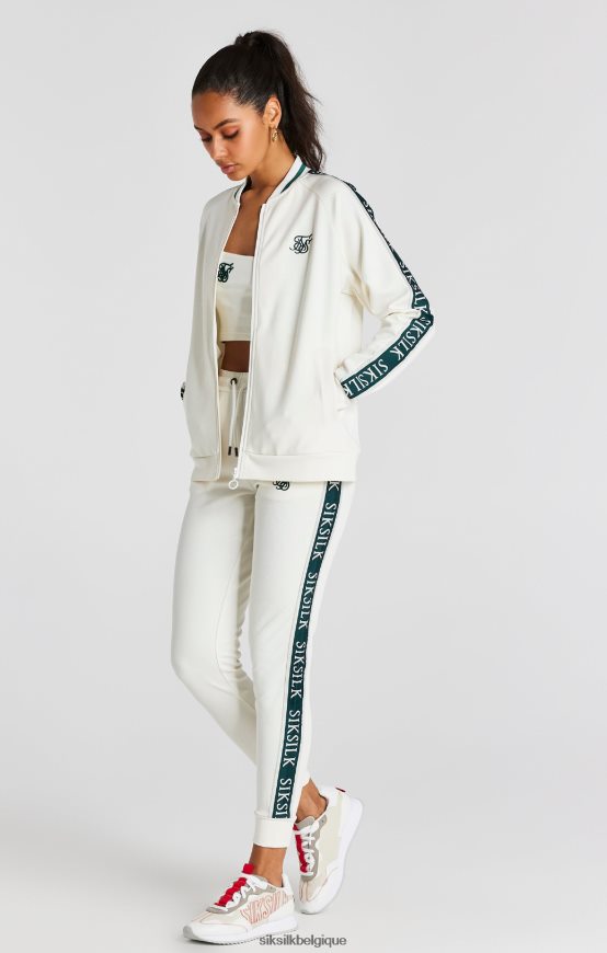 bomber à bande écru vêtements femmes SikSilk AS2ZD89