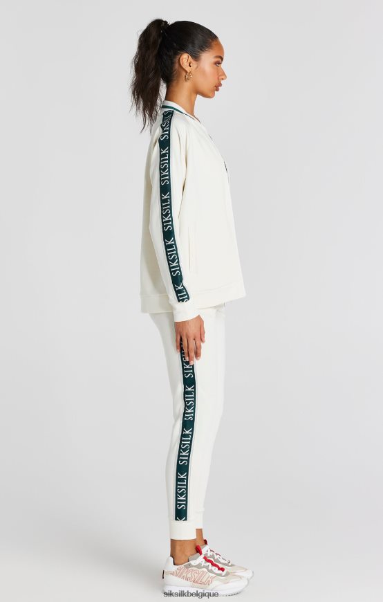 bomber à bande écru vêtements femmes SikSilk AS2ZD89