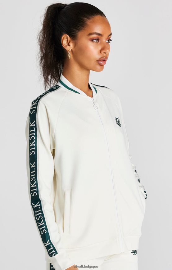 bomber à bande écru vêtements femmes SikSilk AS2ZD89