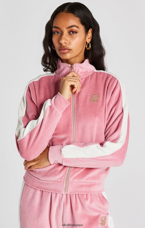 haut de survêtement en velours rose vêtements femmes SikSilk AS2ZD111