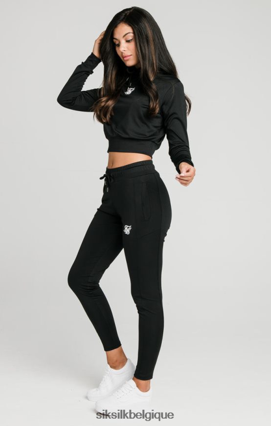 haut de survêtement essentiel noir vêtements femmes SikSilk AS2ZD97