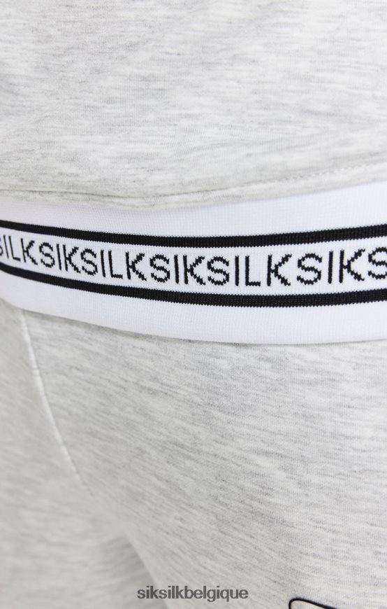 haut de survêtement gris chiné à zip 1/4 vêtements femmes SikSilk AS2ZD118