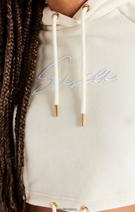 sweat à capuche court écru vêtements femmes SikSilk AS2ZD86