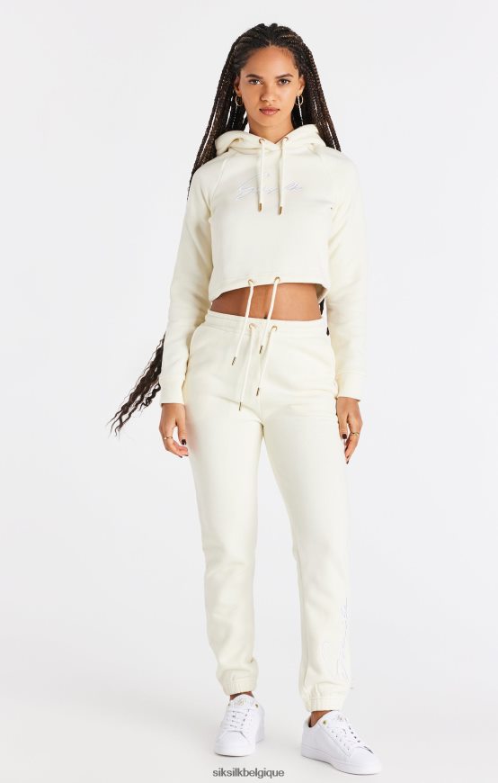 sweat à capuche court écru vêtements femmes SikSilk AS2ZD86