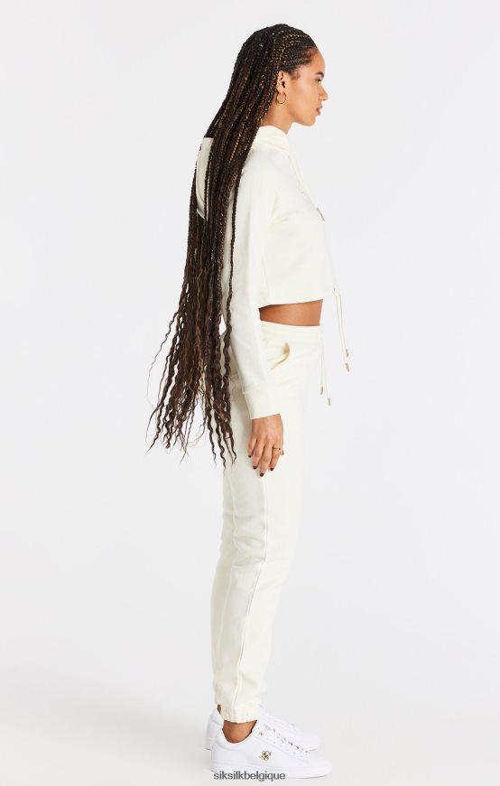 sweat à capuche court écru vêtements femmes SikSilk AS2ZD86
