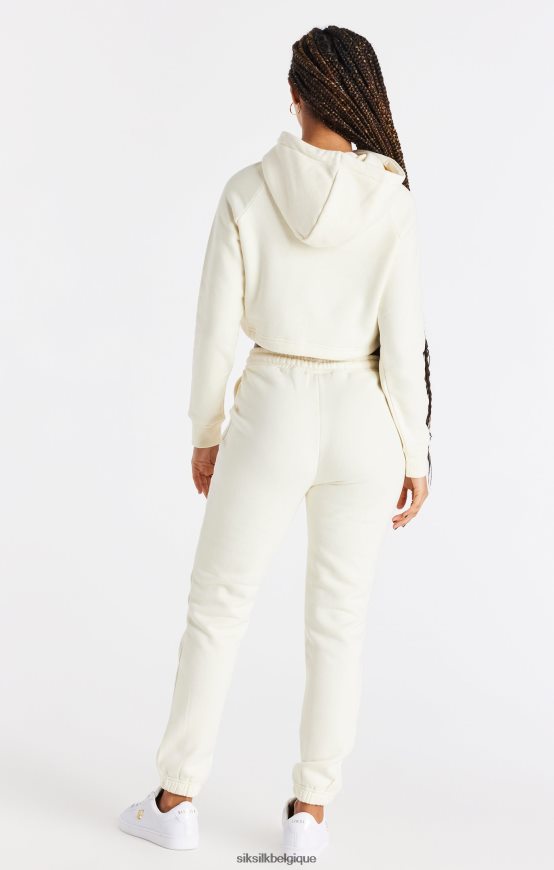 sweat à capuche court écru vêtements femmes SikSilk AS2ZD86