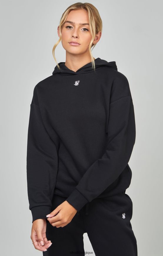 sweat à capuche essentiel noir vêtements femmes SikSilk AS2ZD99