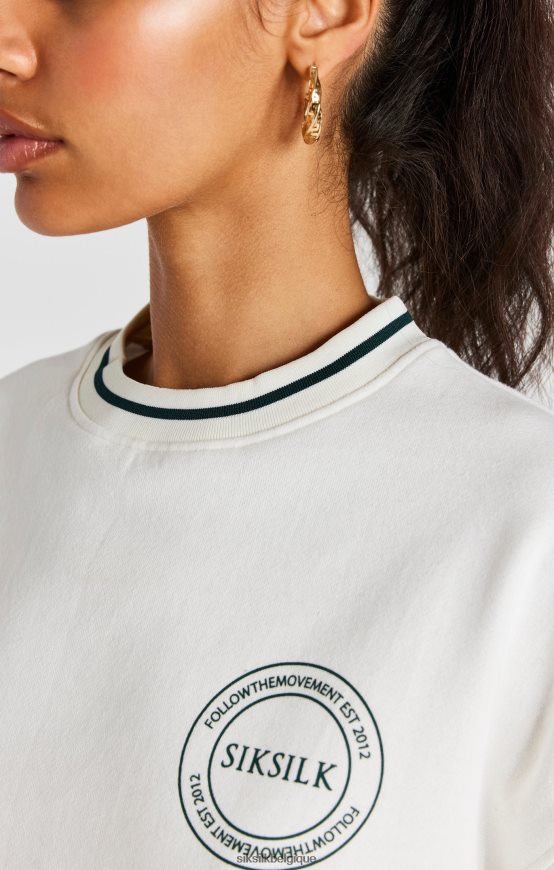 sweat court écru vêtements femmes SikSilk AS2ZD78