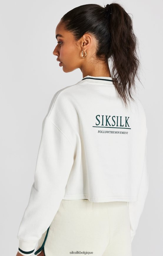 sweat court écru vêtements femmes SikSilk AS2ZD78