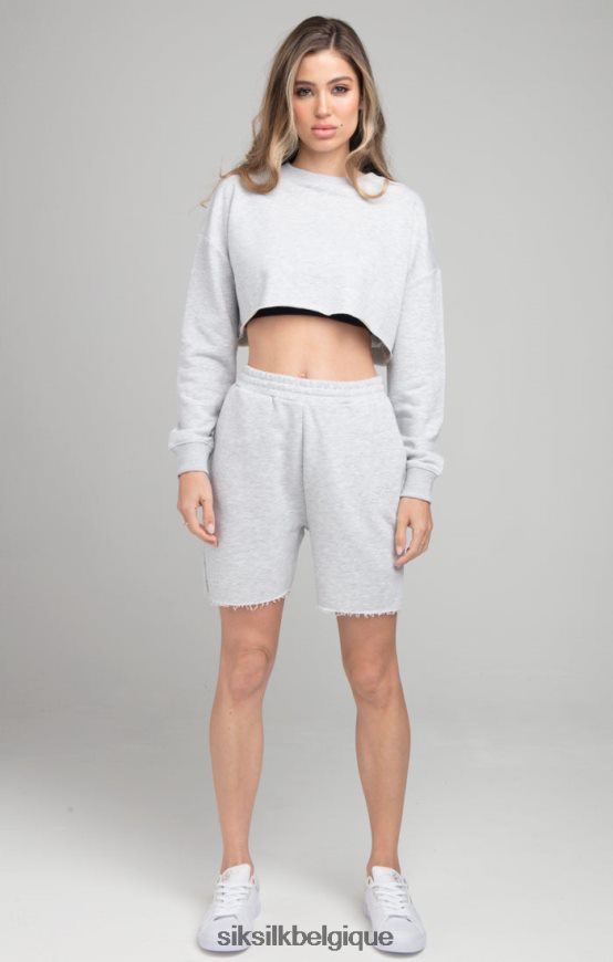 sweat cropped - gris chiné vêtements femmes SikSilk AS2ZD122