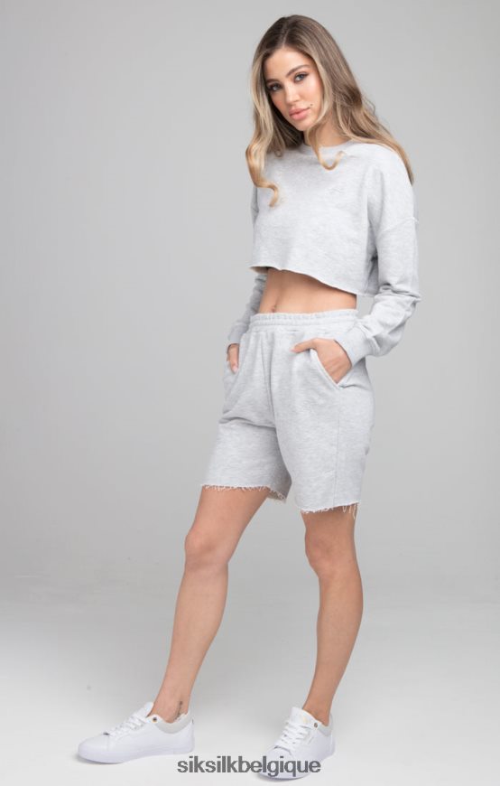 sweat cropped - gris chiné vêtements femmes SikSilk AS2ZD122