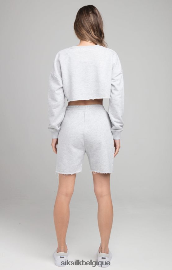 sweat cropped - gris chiné vêtements femmes SikSilk AS2ZD122