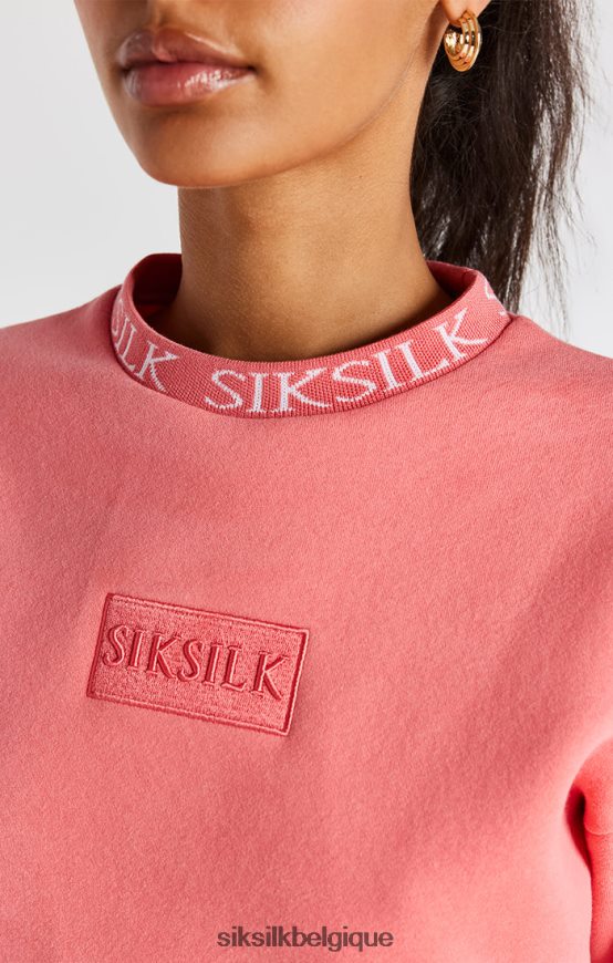 sweat ras du cou corail vêtements femmes SikSilk AS2ZD88