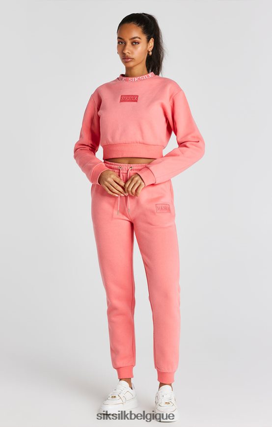 sweat ras du cou corail vêtements femmes SikSilk AS2ZD88