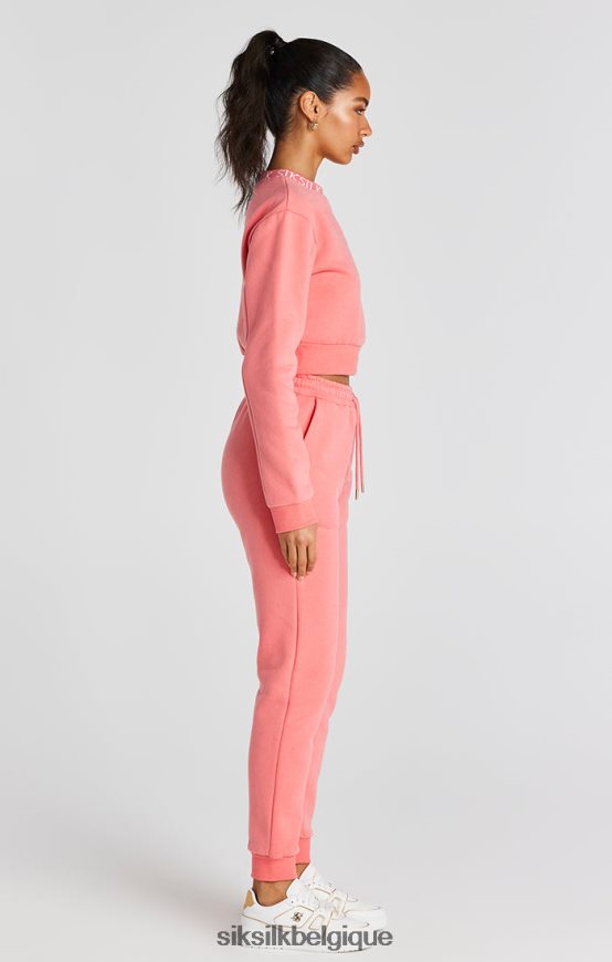 sweat ras du cou corail vêtements femmes SikSilk AS2ZD88