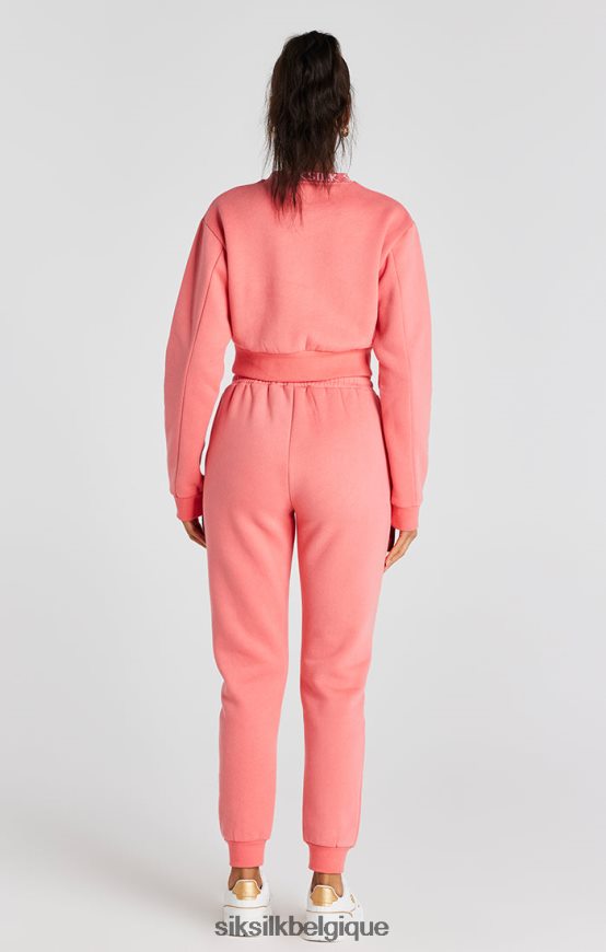 sweat ras du cou corail vêtements femmes SikSilk AS2ZD88