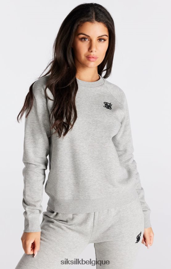 sweat ras du cou essentiel gris chiné vêtements femmes SikSilk AS2ZD121