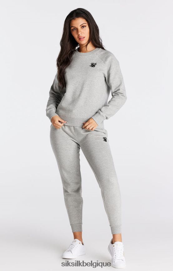sweat ras du cou essentiel gris chiné vêtements femmes SikSilk AS2ZD121