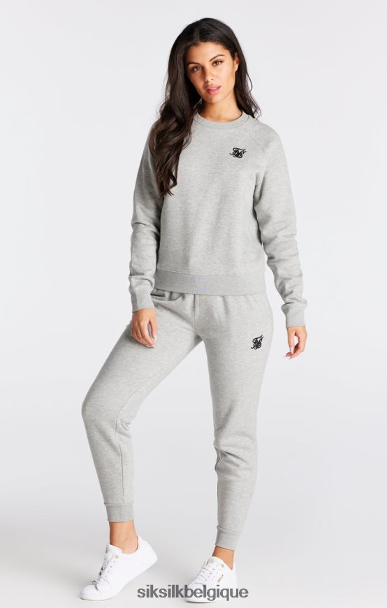 sweat ras du cou essentiel gris chiné vêtements femmes SikSilk AS2ZD121