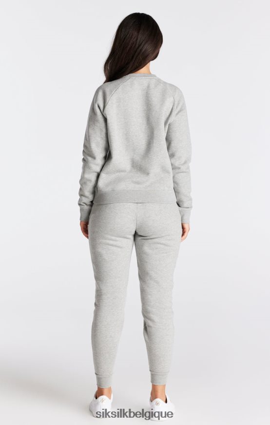 sweat ras du cou essentiel gris chiné vêtements femmes SikSilk AS2ZD121