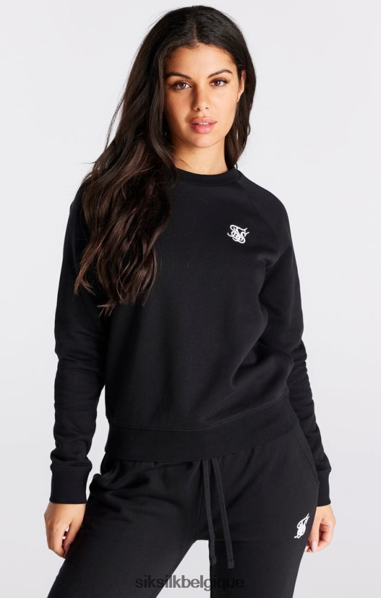 sweat ras du cou essentiel noir vêtements femmes SikSilk AS2ZD98