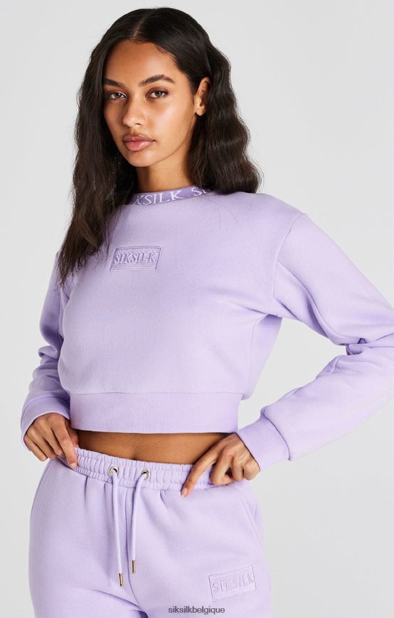 sweat-shirt court lilas vêtements femmes SikSilk AS2ZD82